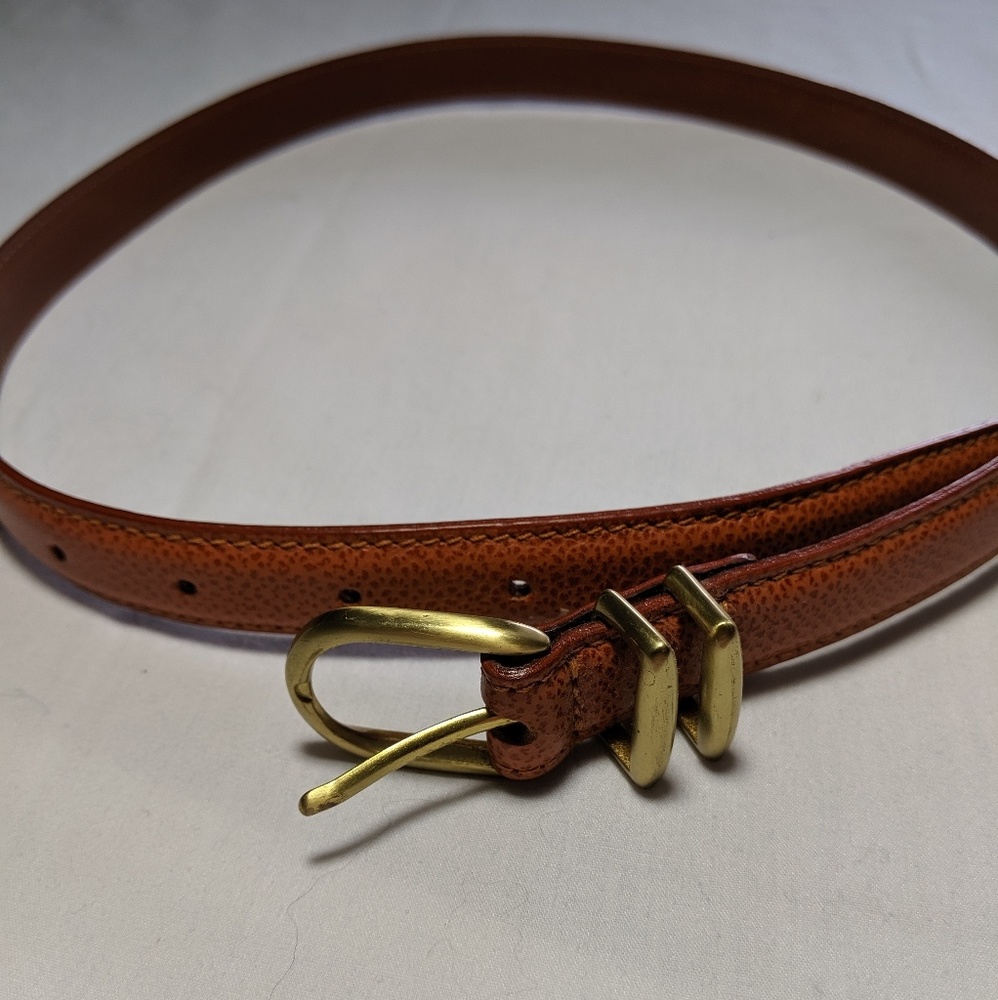 Coach mandarin leather belt brass buckle medium